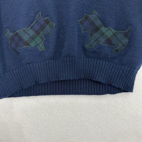Vtg Pendleton Wool Sweater Vest Womens S Blue Scottish Dogs Preppy Dark Academia - Picture 3 of 15
